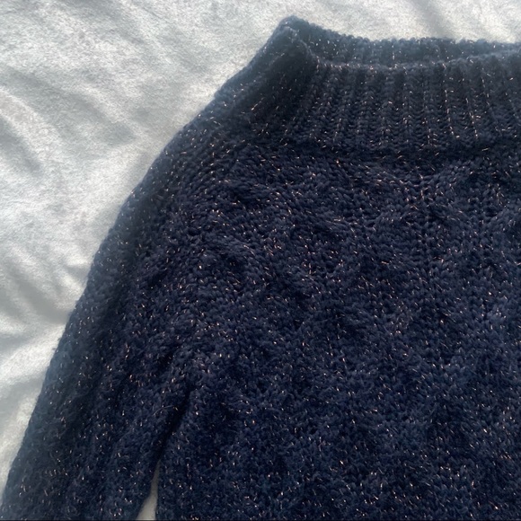 ✨ Naf naf navy blue cable knit sweater✨ - Picture 2 of 5